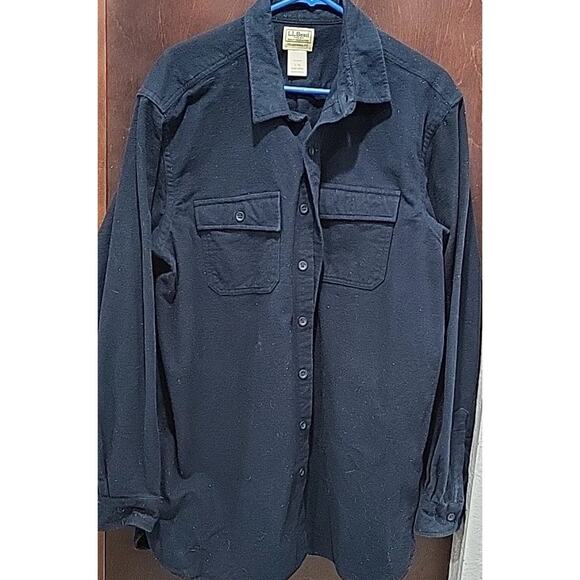 LL Bean Shirt Mens Large Tall Blue Flannel Traditional Fit Shacket Outdoor - Picture 1 of 12